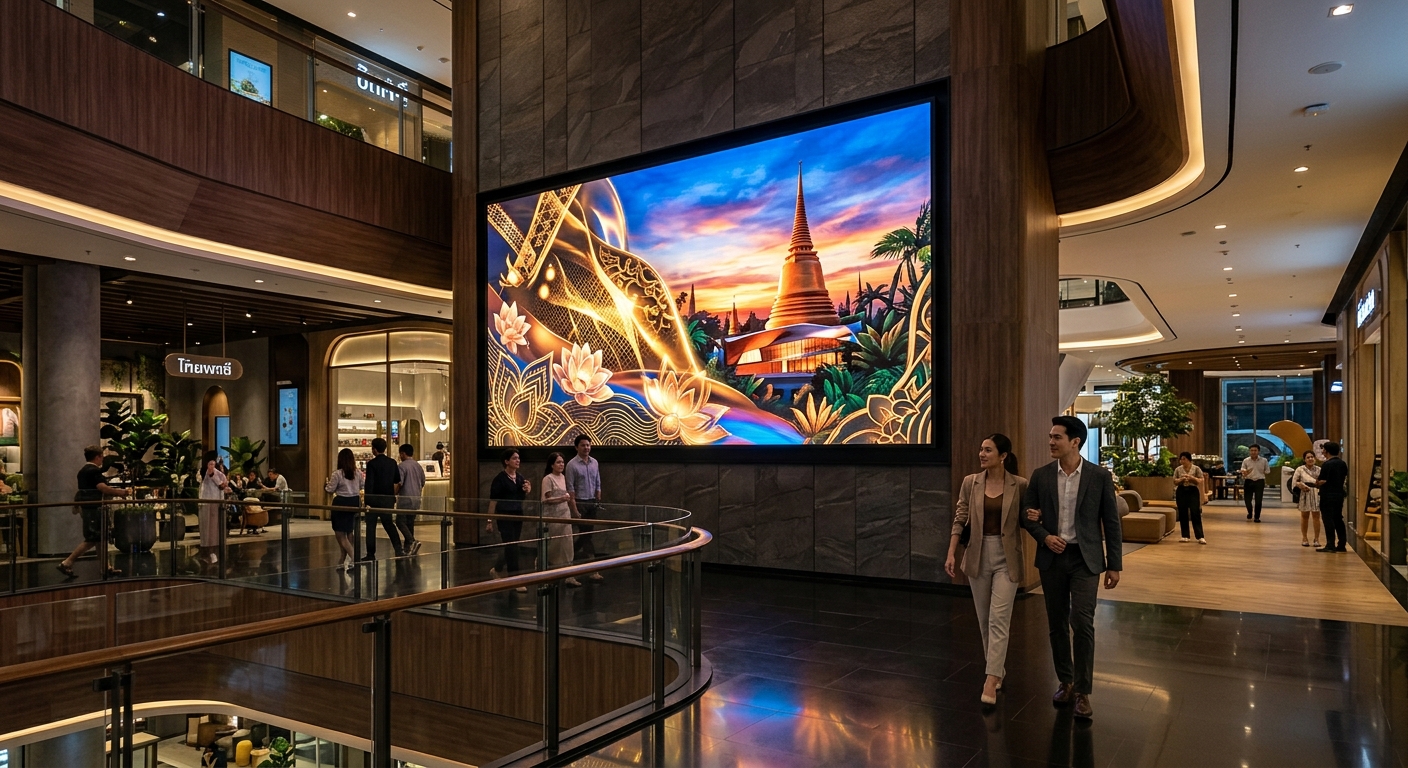 ป้ายบอกคิว LED ความละเอียดสูงแสดงหมายเลขคิวและช่องบริการในโถงผู้ป่วยนอกของโรงพยาบาลที่ทันสมัย