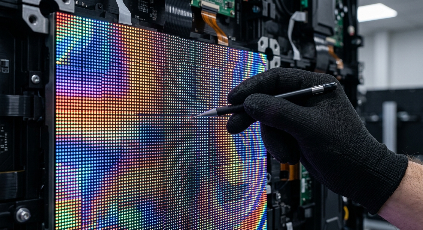 การตรวจสอบคุณภาพและการรับประกันจอ LED โดยช่างผู้เชี่ยวชาญในห้องปฏิบัติการ